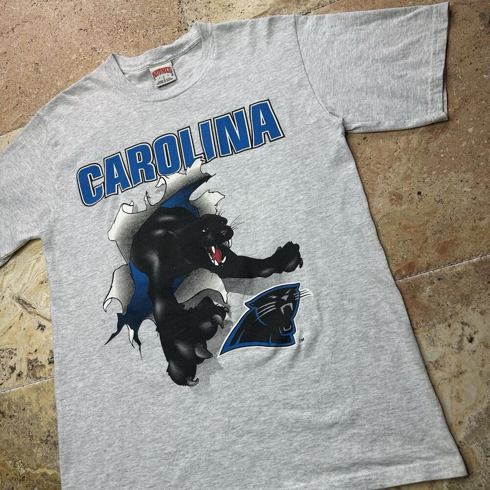 Vintage Carolina Panthers T-Shirt Large Nutmeg 1993 Double Sided USA Made - Picture 8 of 11